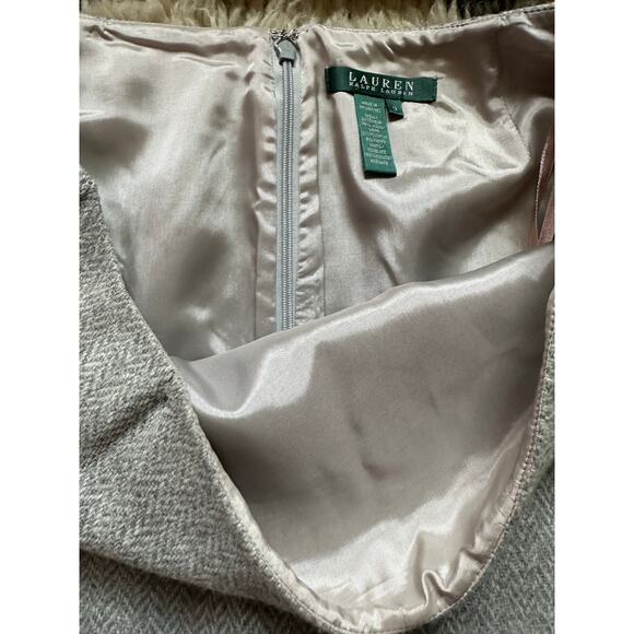 LAUREN RALPH LAUREN Pencil Skirt wool S12 Classic Herringbone Lined Career gray - Picture 13 of 13